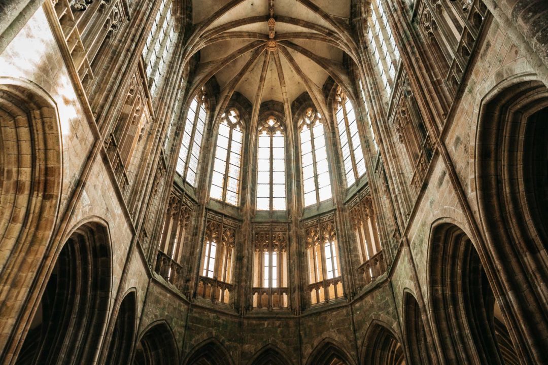 View of the apse in the Abbey of Mont Saint-Michel 