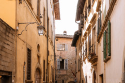 charming street in arezzo, italy