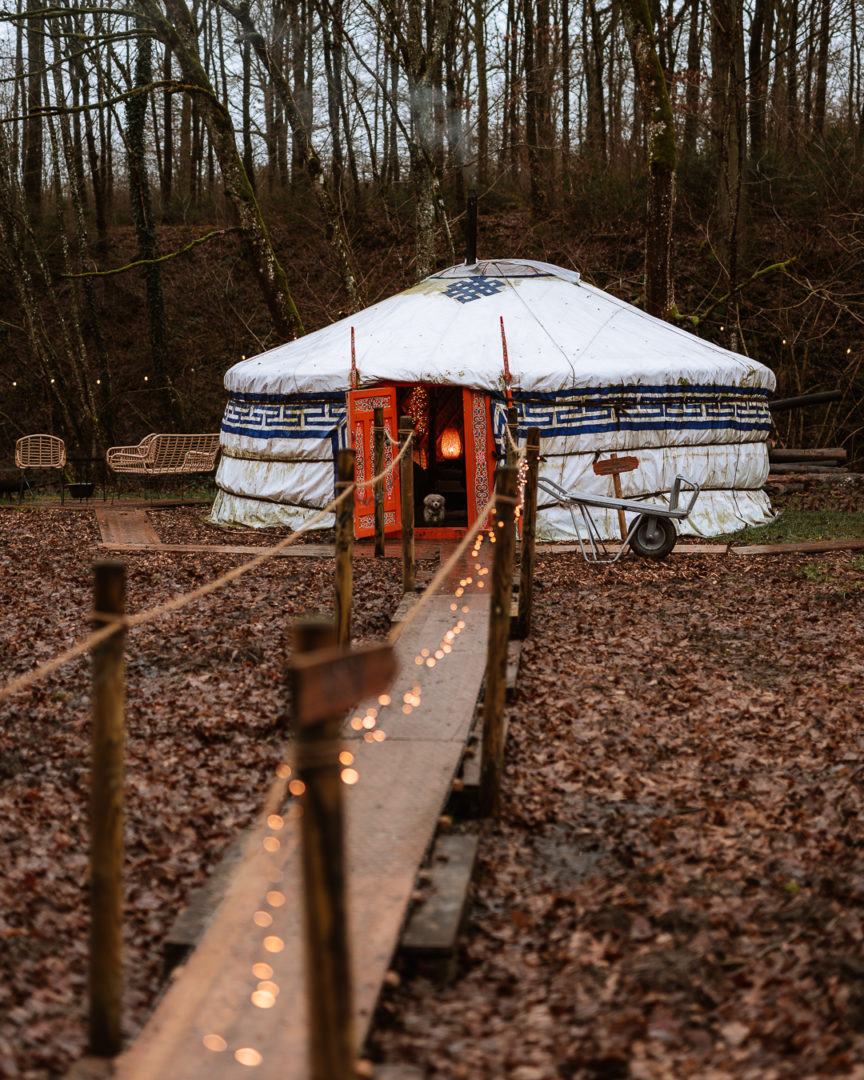 nomadsland camping in a yurt