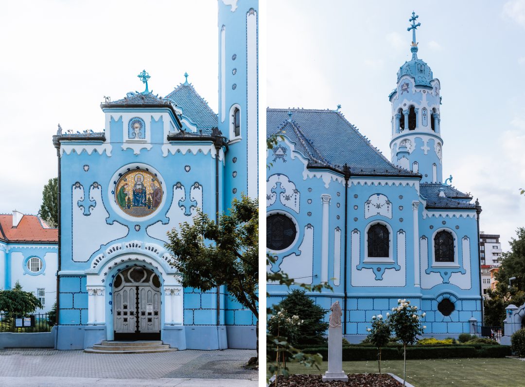 art nouveau blue church in bratislava