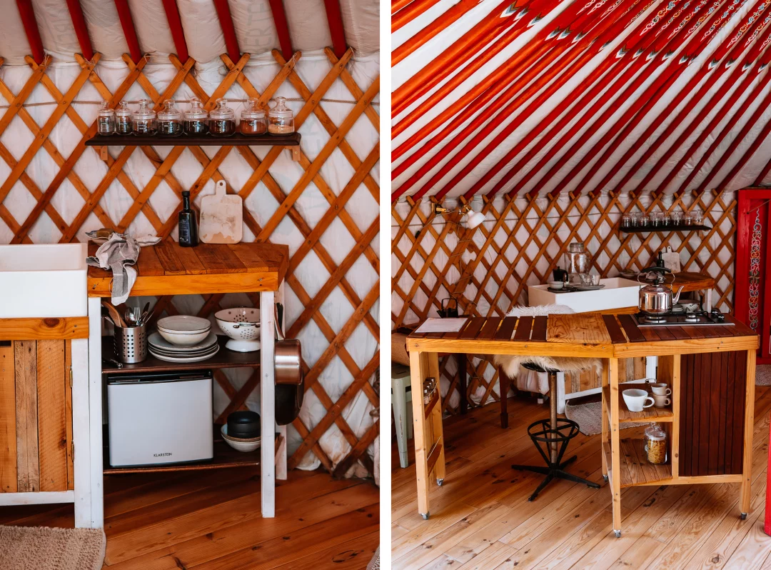 zero waste yurt kitchen