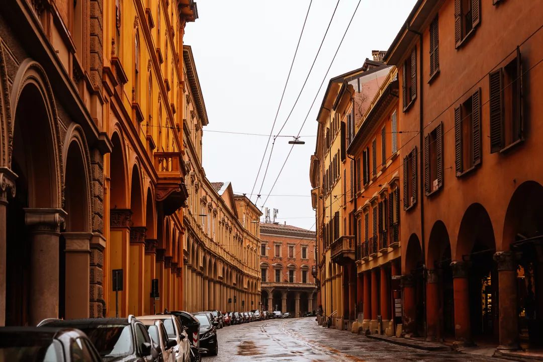 colorful streets of bologna
