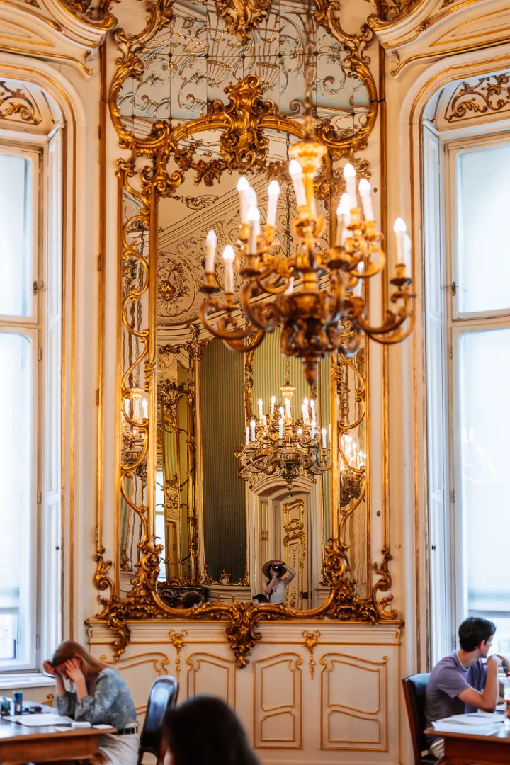 gilded mirrors at metropolitan ervin szabo library