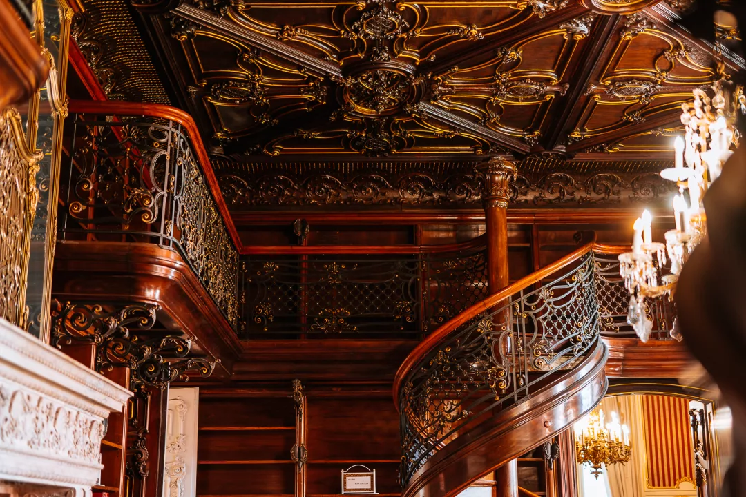 gilded staircase at budapest metropolitan ervin szabo library
