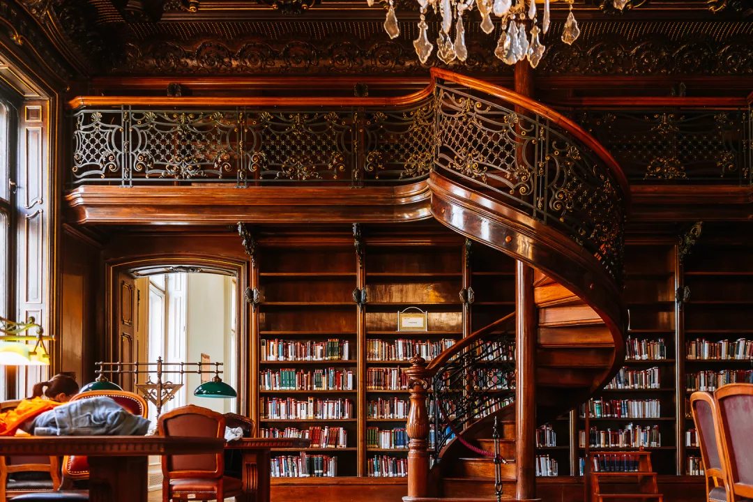 reading room at metropolitan ervin szabo library in budapest