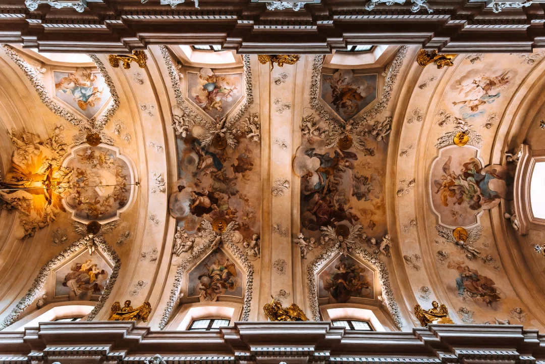 magical places, ceiling at church of st anne in krakow