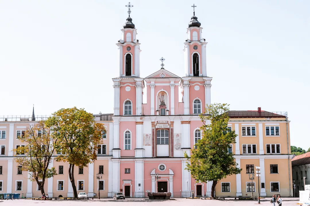 pink cathedral in kaunas
