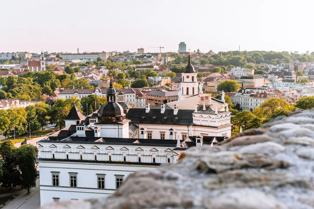 view of vilnius from gediminas castle hill