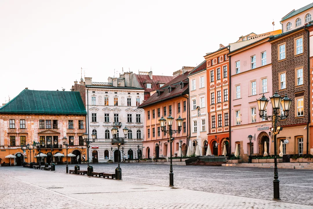 beautiful square in krakow
