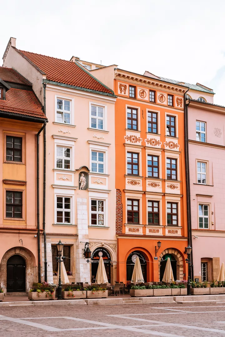 colorful buildings in krakow