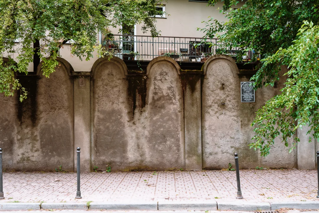 remains of the ghetto wall in krakow