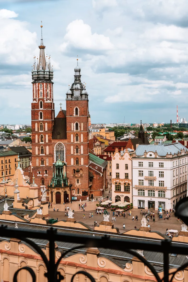 view of krakow from town hall tower