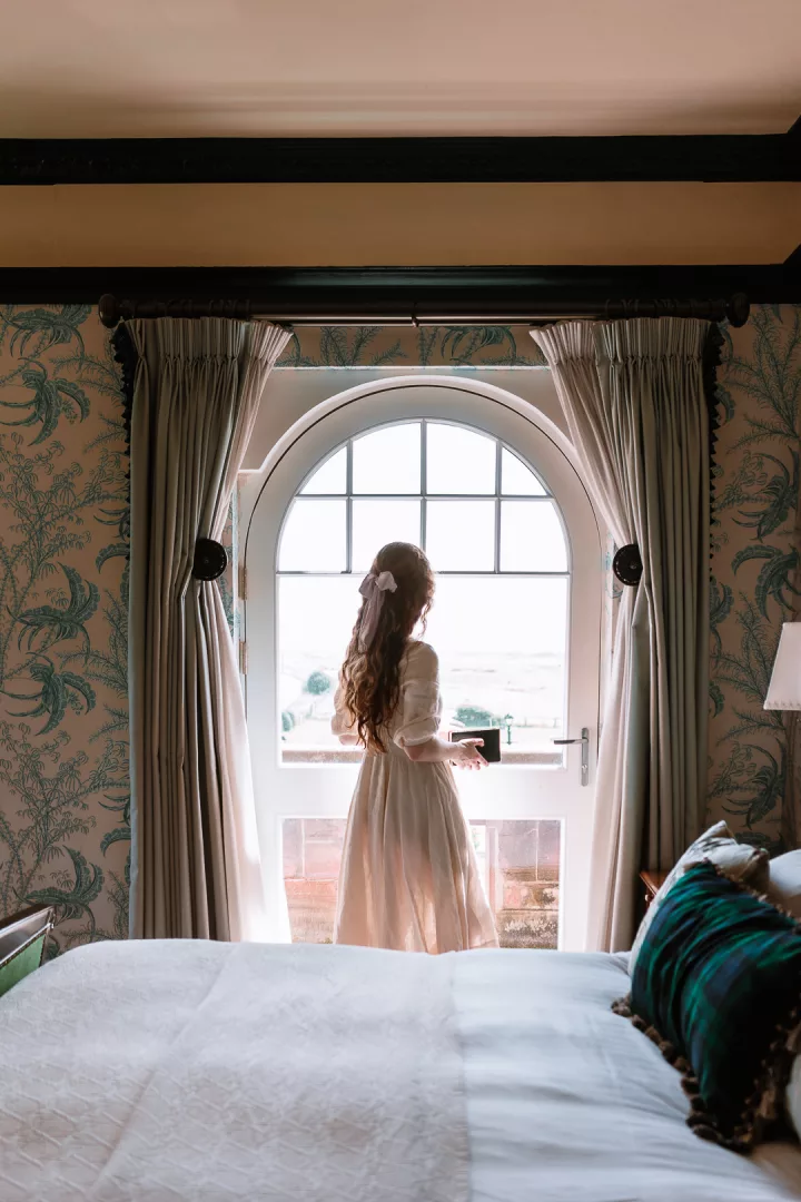 woman in a marine troon hotel room