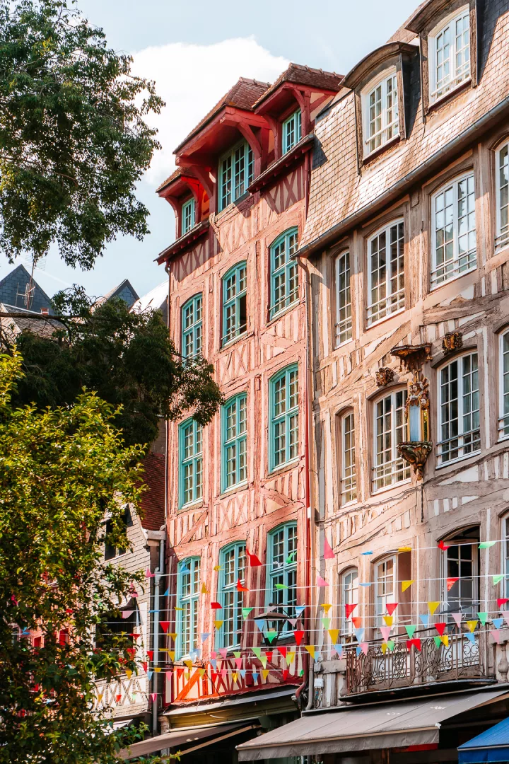 beautiful half-timbered houses in rouen