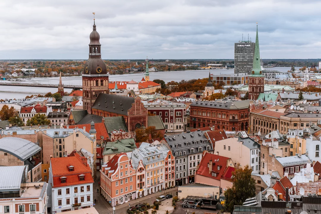 panoramic view from st peter church in riga